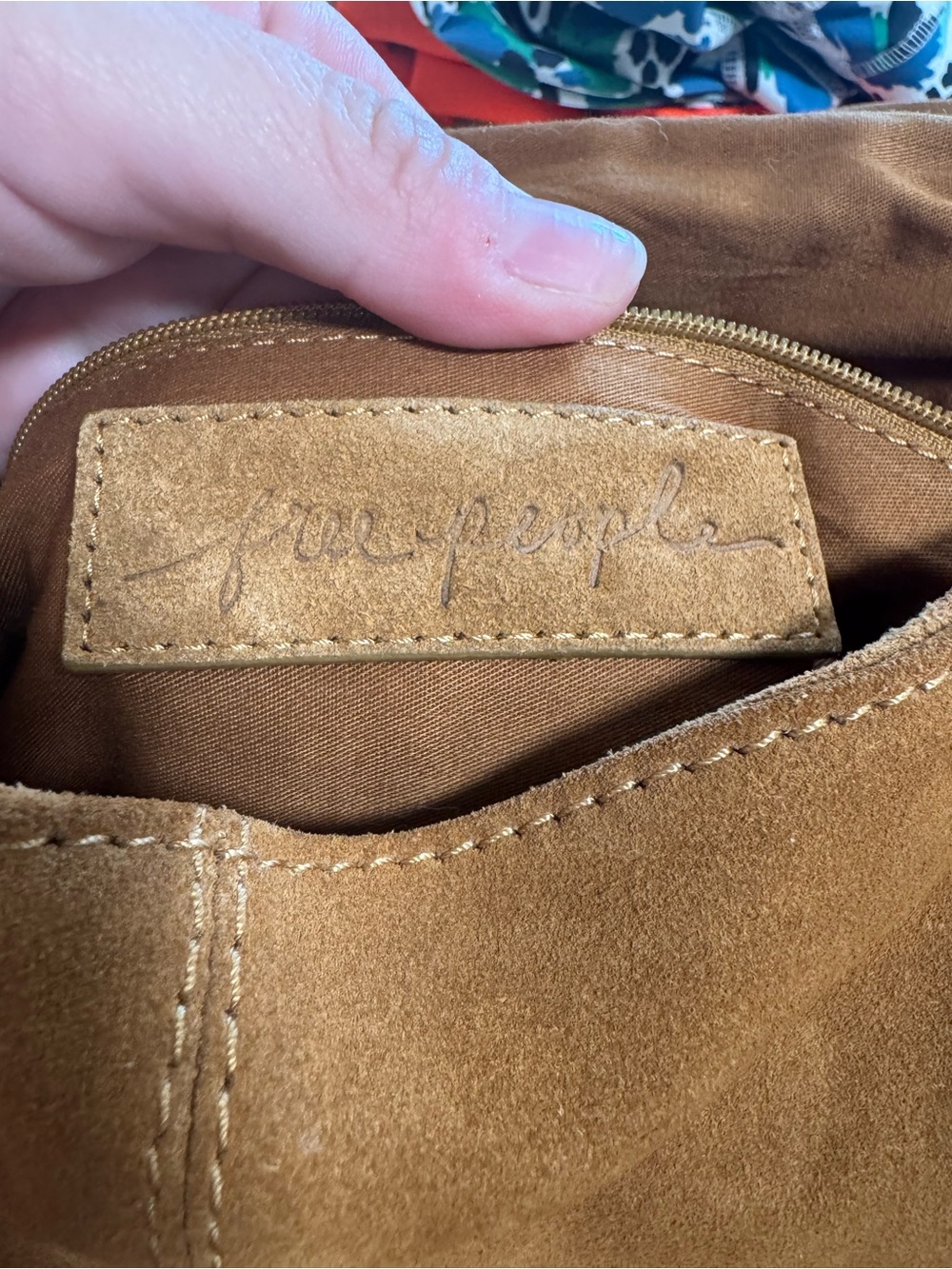 Free People Suede Shoulder Bag in Camel